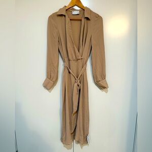 ASOS Tan wrap Dress with Collar